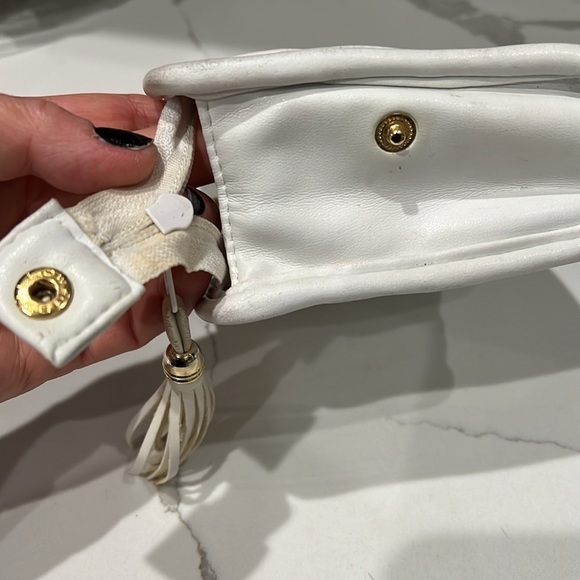 Givenchy Vintage White Leather Zip Clutch Bag Pouch 7” x 5” x 2.5” - Picture 13 of 16